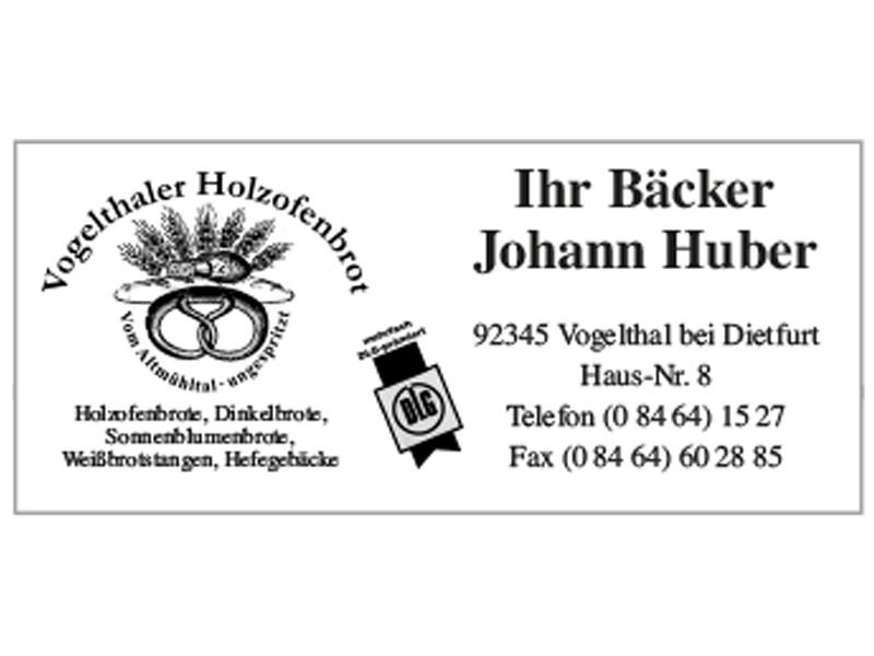 Bäcker Johann Huber - Vogelthaler Holzofenbrot